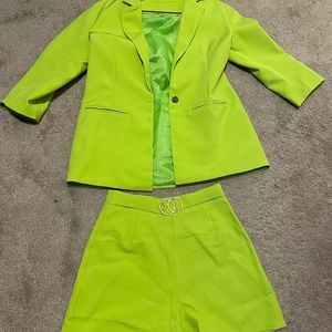 Lime Green Blazer Set